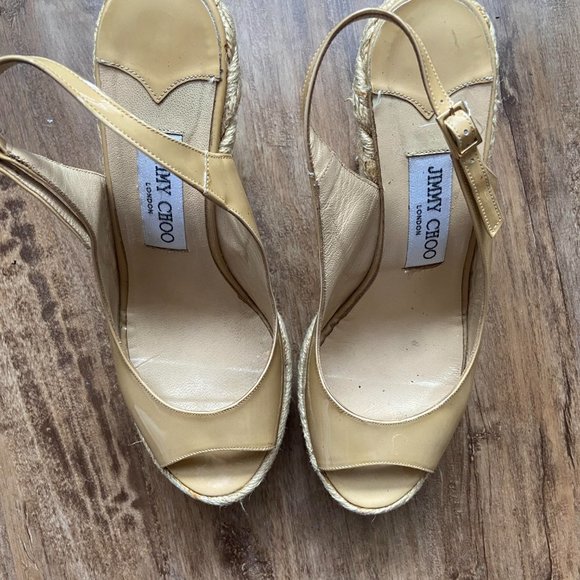 Jimmy Choo Nude Patent Espadrilles - Picture 3 of 5